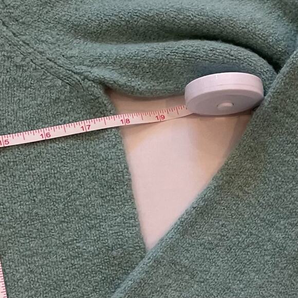 J. Jill Green Cotton/Wool Blend Boucle Oversized Turtleneck Sweater, Size XSP - Picture 8 of 8